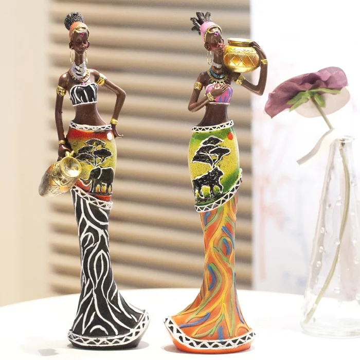 

Home Furnishing African female figures decorated large living room decoration decoration desktop features crafts resin