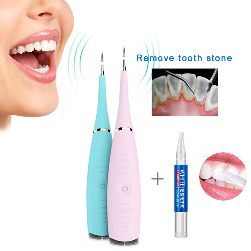 

Portable Teeth Whitening Tool Electric Sonic Dental Scaler Tooth Calculus Remover Tooth Stains Tartar Eraser for Beauty Teeth