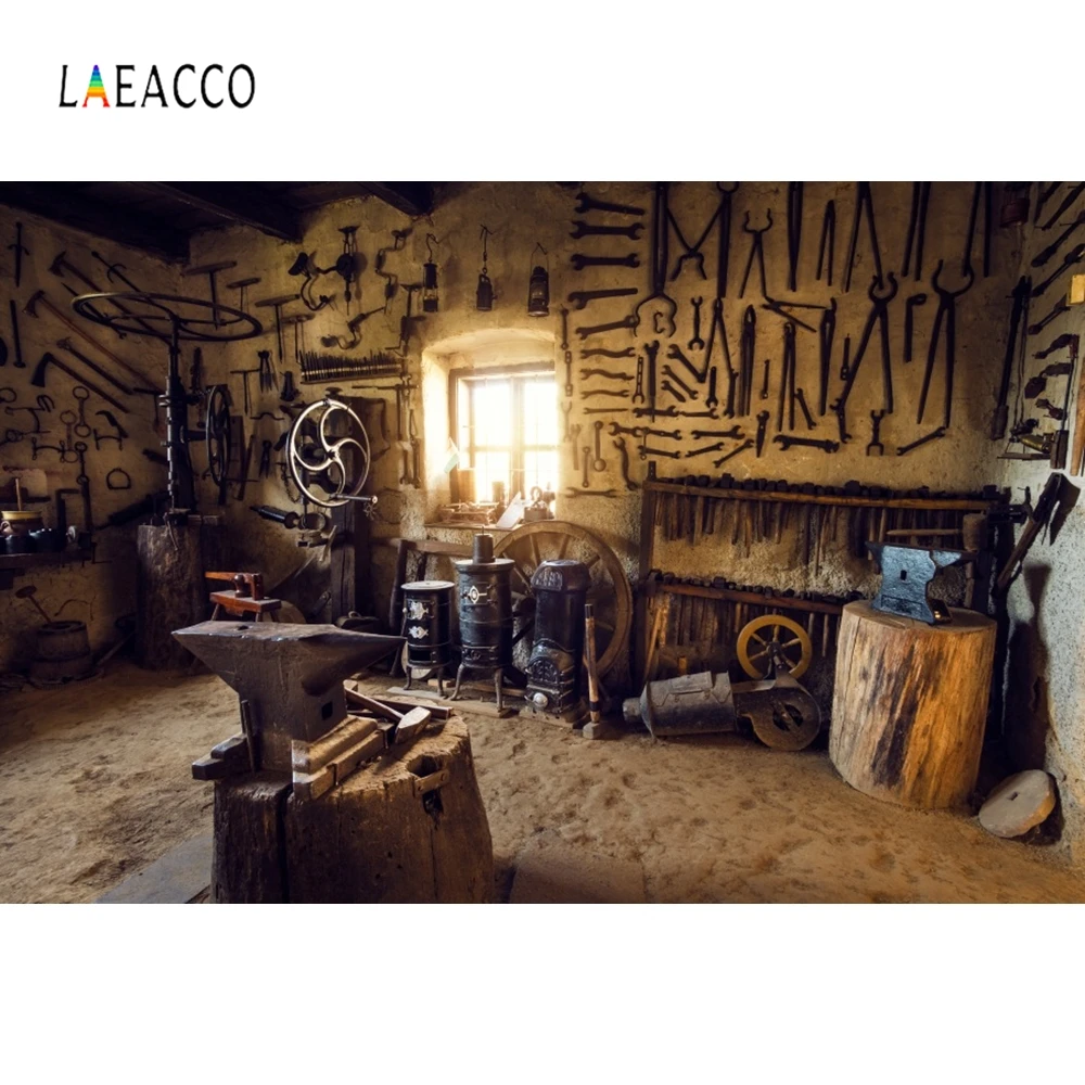 

Laeacco Retro Wooden House Backdrops Repair Tools Customized Photography Background Photographic Backdrops For Photo Studio