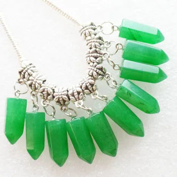 

20 Pcs Green Jades Pendulum Pendant Fit European Bracelet Necklace F1083