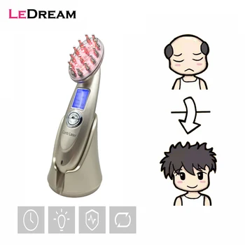 

Rechargeable LED Microcurrent Laser Regrowth Hair Growth Comb Brush Scalp Massager RF Radio Frequency Photon Anti Hair Loss