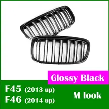 Тире решетка на бампер м выглядеть для bmw F45 F46 гриль глянцевый черный 2013 tourer