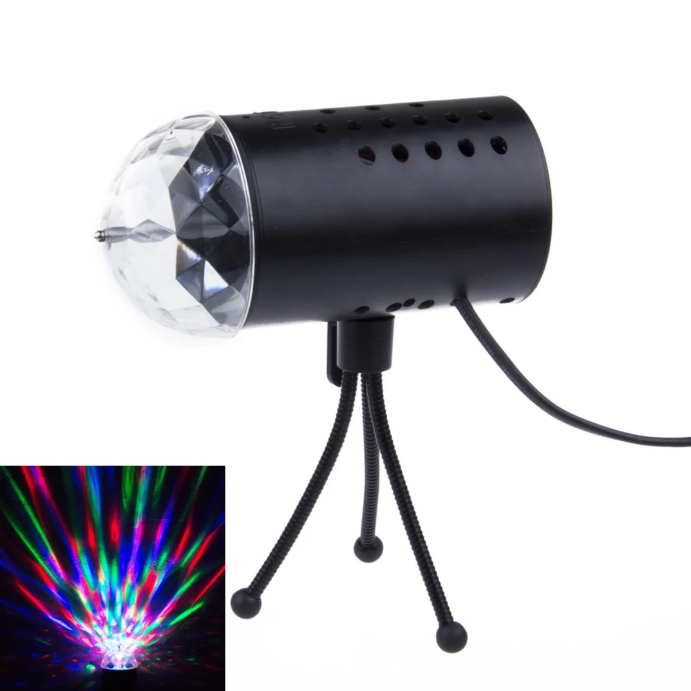 

EU/US Plug New RGB 3W Crystal Magic Ball Laser Stage Lighting For Party Disco DJ Bar Bulb Lighting Show free shipping