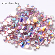 1 упаковка Блестящий розовый кристалл AB дизайн ногтей Стразы украшения с плоской задней частью без коррекции 3D стеклянные стразы ювелирные изделия Аксессуары для маникюра