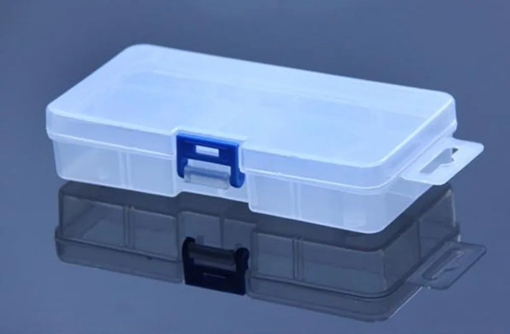 Clear Plastic Rectangular 8 CompartmentsTools Electronic Components Storage Box in Tool Boxes