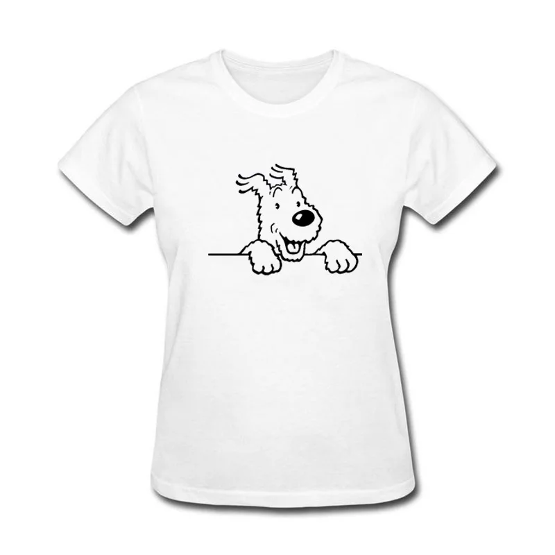 

Tops Unisex ITA PN JN SNOWY snowflake head WALL Adventures of Tintin Cotton funny t shirt women
