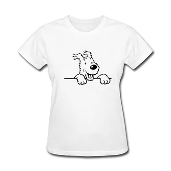 

Tops Unisex ITA PN JN SNOWY snowflake head WALL Adventures of Tintin Cotton funny t shirt women