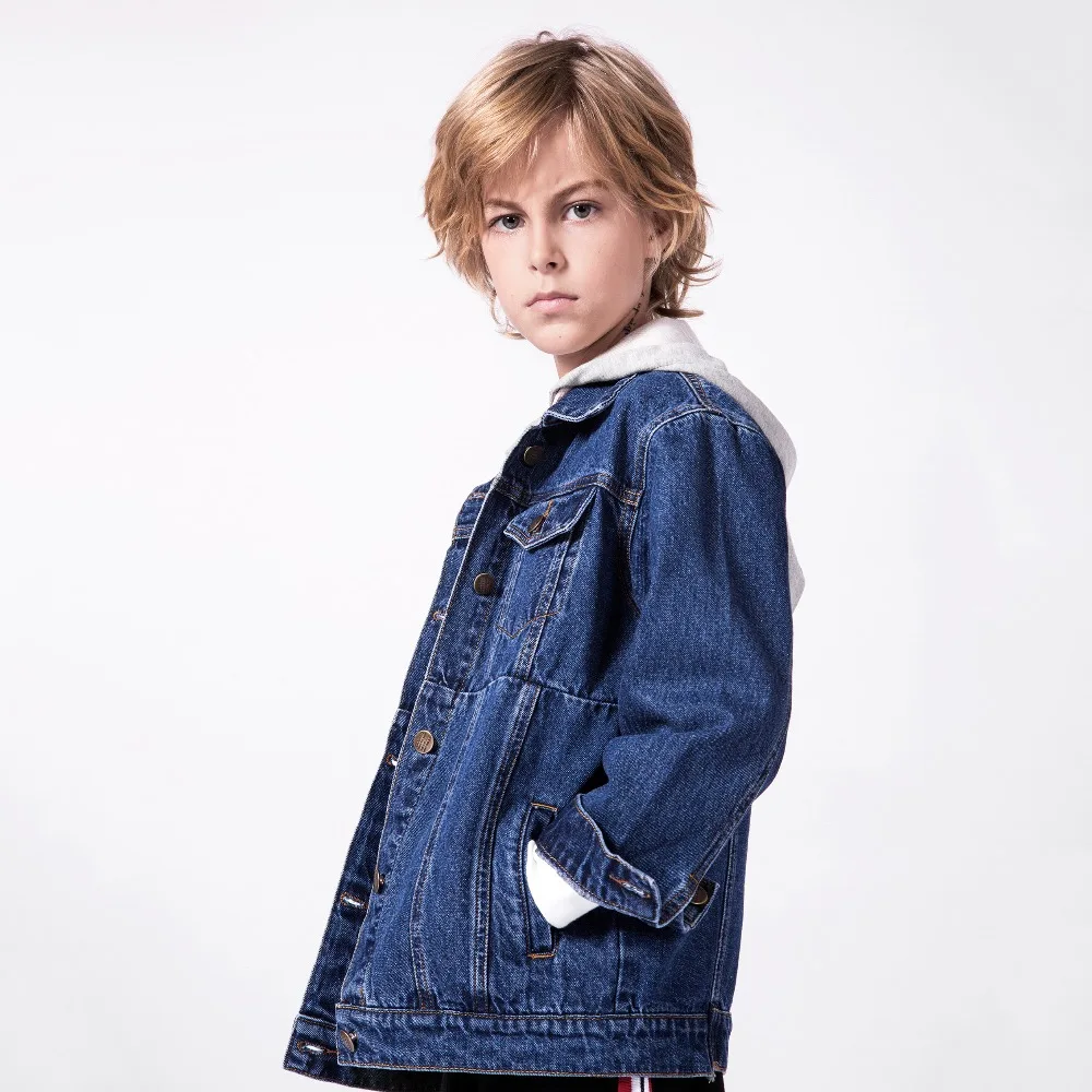 

MD-232 Autumn Tops Spring Kids Clothes Baby Boys Thicken Sports Jacket Outerwear Winter Child Coat Girls Hooded Denim Jacket