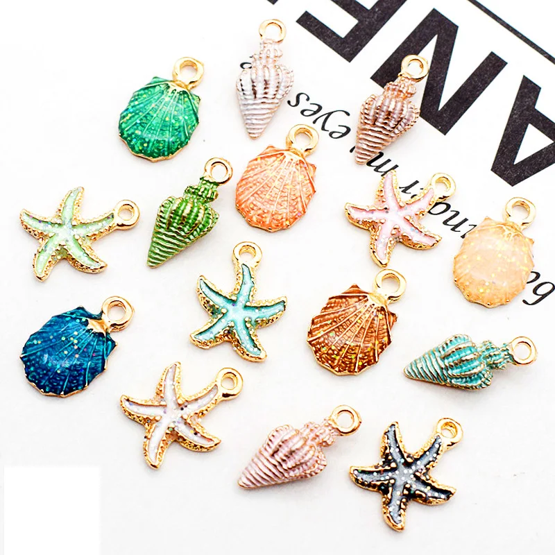 

15Pcs/Set Conch Sea Shell Ocean Pendants Making DIY Handmade Accessories for Birthday Wedding Mermaid Party Decoration Supplies