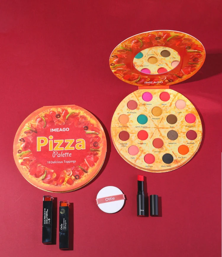 Sombra de Olho à Prova Cor da Paleta da Sombra Pizza Imeago Glitter Shimmer Matte Maquiagem Olhos pó Pigmentado d' Água 18 8 Sombra de olho