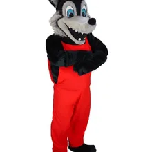 Лидер продаж Маскоты красная ткань черный Большой плохой волк Маскоты взрослый костюм персонажа из мультфильма карнавал наряд для вечеринки костюм нарядное платье sw848
