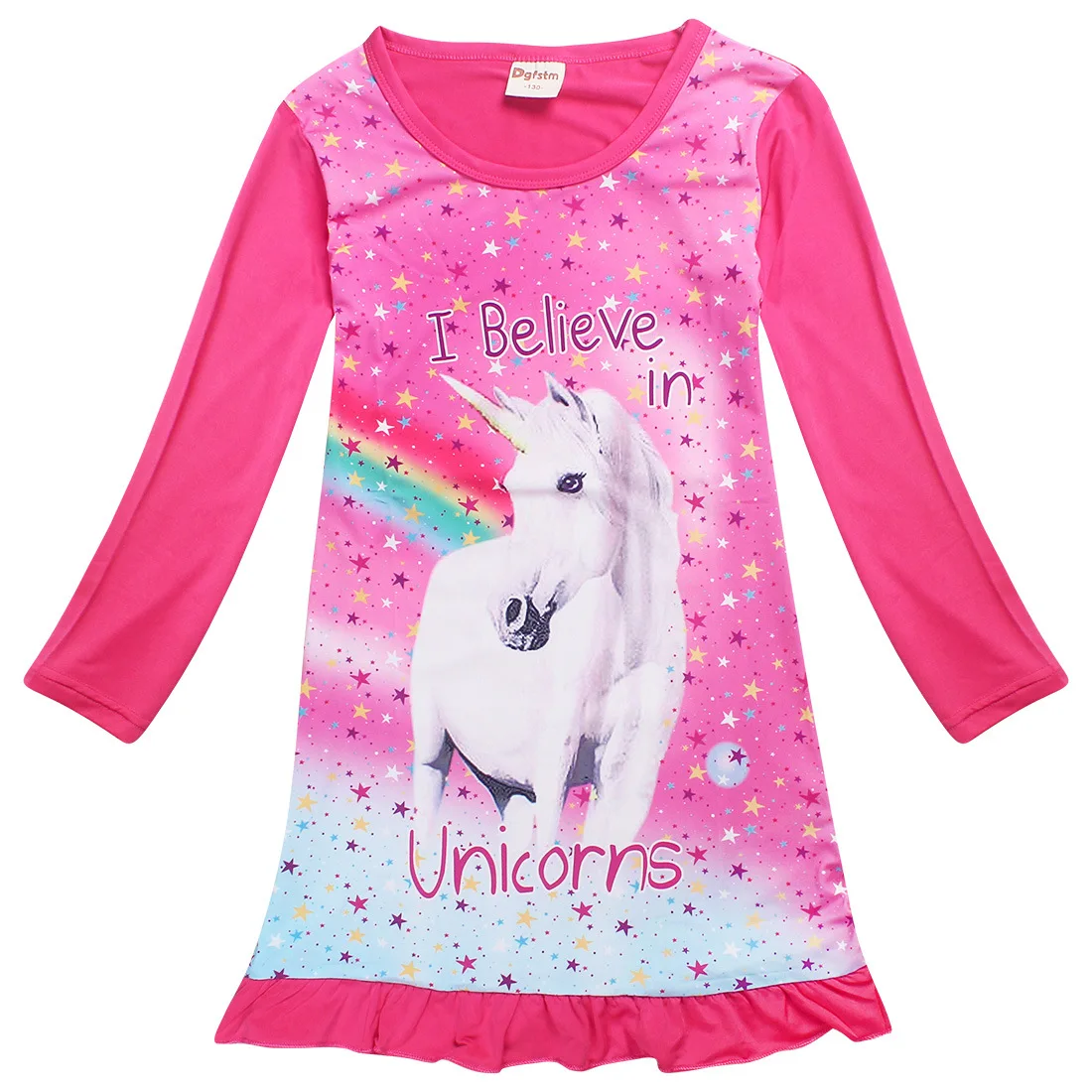 Girls//Kids Minnie Mouse Unicorn White Childrens Nightie Nightdress Pyjamas Age 3-8 Years