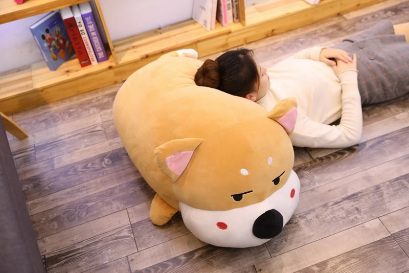 New Cute Shiba Inu doll fat puppy plush toy sleeping appease soft cute doll Children birthday gift 39inch 100cm DY50644 (18)