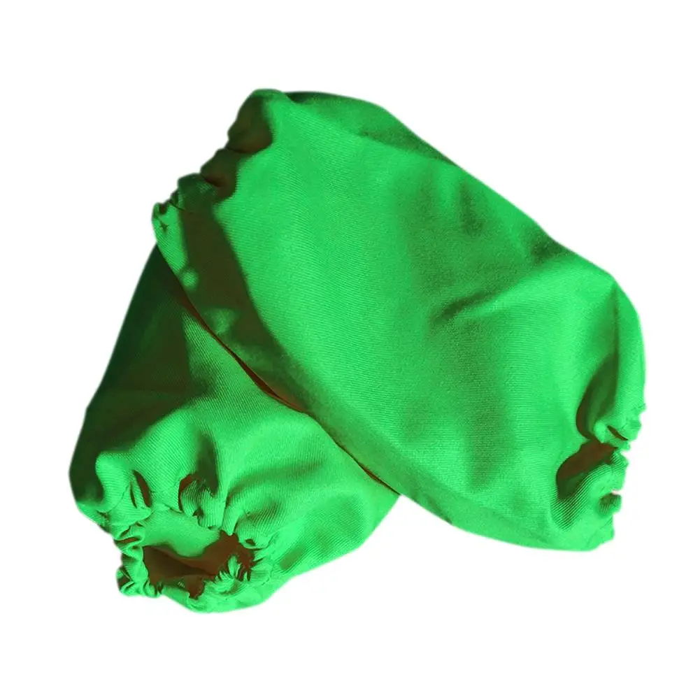 Детские перчатки унисекс из полиэстера с рукавами для детского сада, водонепроницаемые и не грязные однотонные перчатки с манжетами - Цвет: Зеленый
