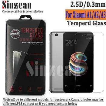

Sinzean 100pcs For Xiaomi A3 Tempered Glass For Xiaomi A2/A1 Screen Protector 2.5D 9H 0.3mm with retail package