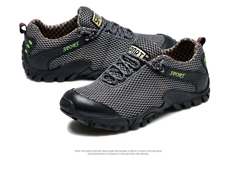 Летние тканевые ультралегкие дышащие уличные Брендовые спортивные горные кроссовки для пеших прогулок мужские кроссовки обувь для