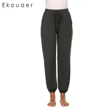 

Ekouaer Women Sleep Bottoms Lounge Sleepwear Pajama Pants Drawstring Elastic Waist Loose Comfortable Trousers Nightwear