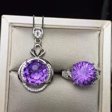 5 карат Натуральный Аметист большой гранулы костюм 925 серебро супер блестящее производство