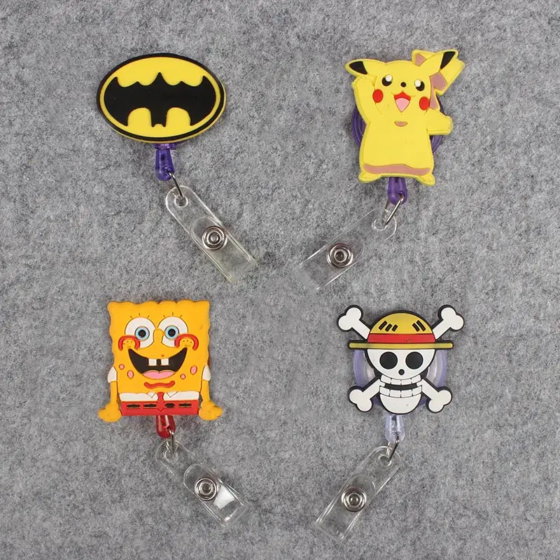 

Cartoon Animal Clown Face Retractable Creative Plastic Badge Holder Reel Student Nurse Exhibition Enfermera Name PVC Card Chest