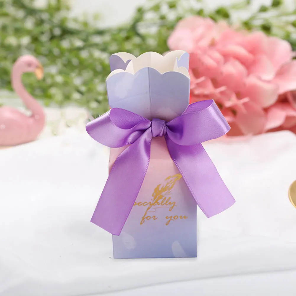 Многоцветная коробка для свадебного подарка сумка 50 штук DIY коробка конфет на свадьбу с лентой для невесты Свадебные сувениры коробки