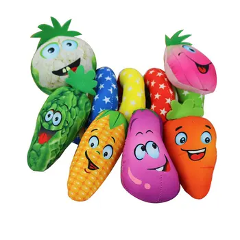 

26cm Baby Crib Hanging Rattles Stroller Revolves Stuffed Plush Musical Colorful Vegetable Cognition Accompany Infant Toy