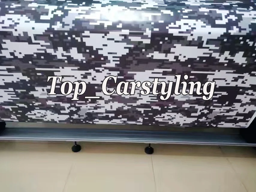 white grey black pixed camo digital Tiger car wrapping covering with air bubble free (21)