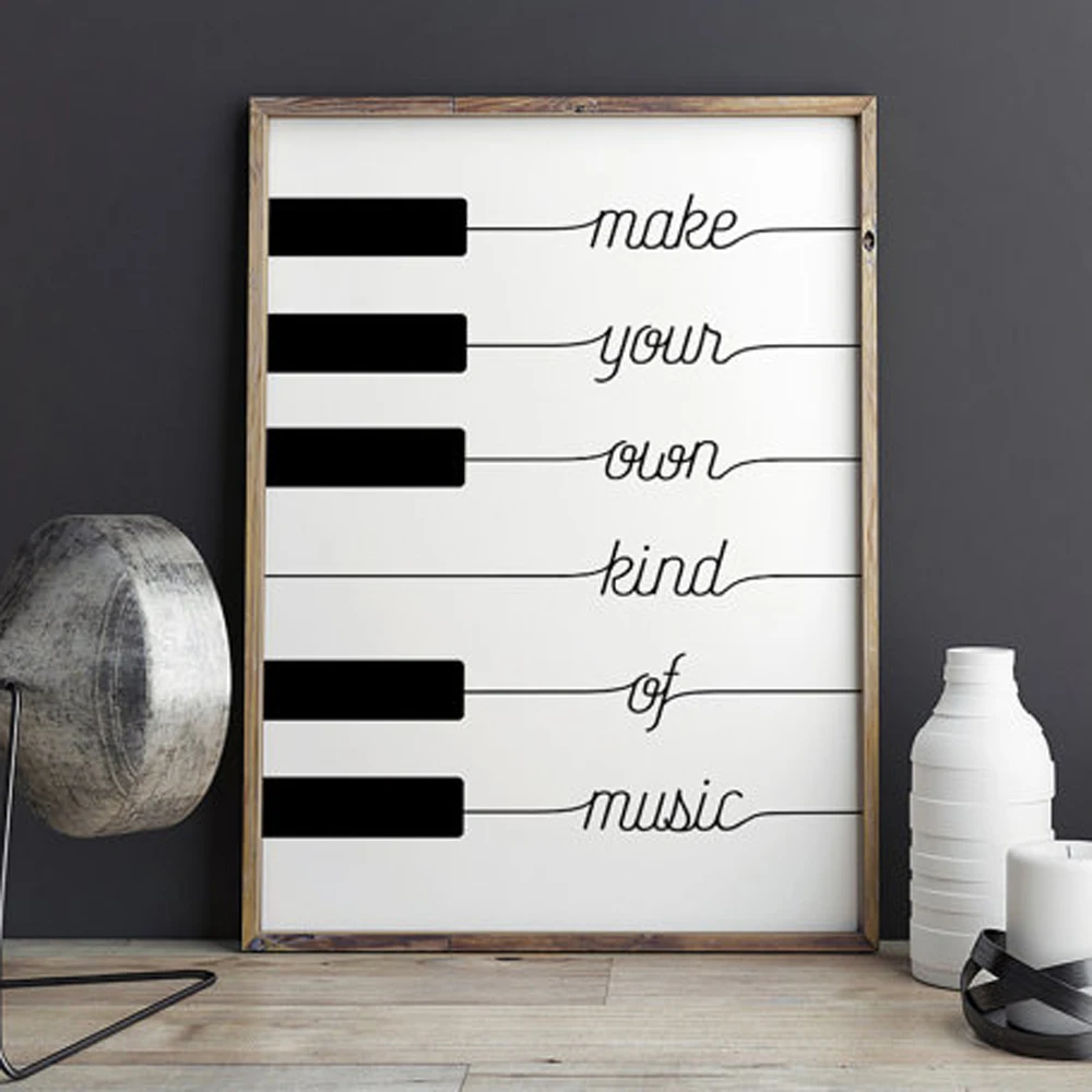 Make-your-own-kind-of-music-Black-White-Poster-Design-Nordic-canvas-Art-Print-Nursery-Pictures (1)