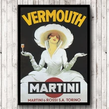 Póster de Estilo Vintage Vermouth Martini, cuadro sobre lienzo para pared, Impresión de bebidas, anuncio, imagen de decoración de Bar