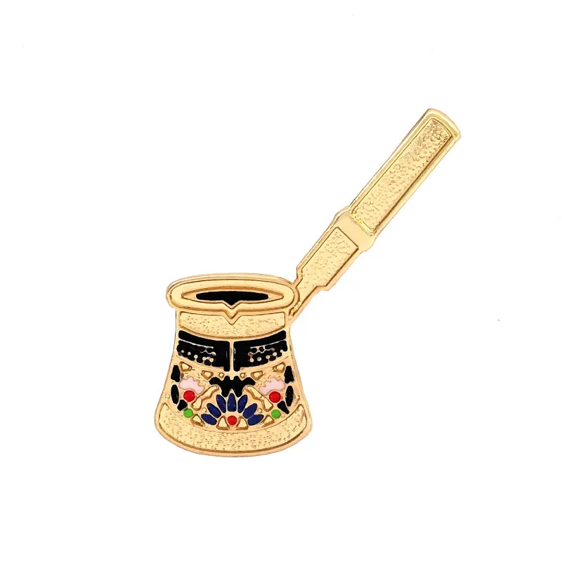 

Free Shipping Vintage Palace Turkish Coffee Pot Brooch Pin Button Pins Women Clothes Decoration Fashion Jewelry Gift