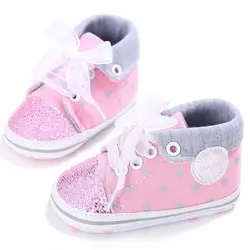 Детская парусиновая Обувь На Шнуровке Для мальчиков и девочек 0-18 месяцев, нескользящая Мягкая подошва, обувь для первых шагов