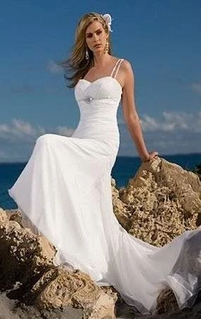 white strappy wedding dress