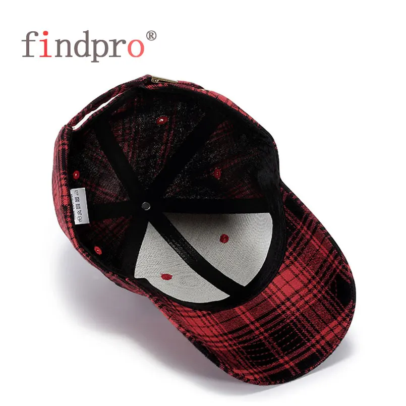 Findpro новая зимняя клетчатая бейсбольная кепка для мужчин и женщин 100% хлопок