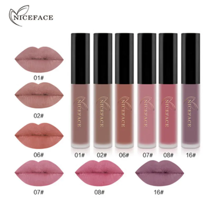 Помада Nice Face Brand 26 цветов татуажная помада Maquillage batom liquido mate нюдовая жидкий блеск