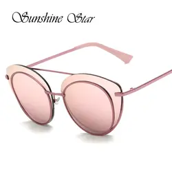 POP возраст классический Винтаж кошачий глаз розовый Солнцезащитные очки для женщин Для женщин Мода Брендовая Дизайнерская обувь Для