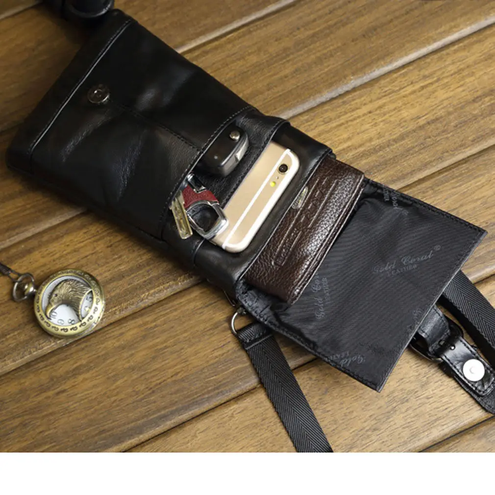 Новый для мужчин из натуральной воловьей кожи крюк ремень пряжка плеча Crossbody Фанни поясная сумка кошелек