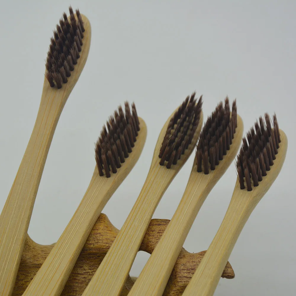 

1pc Drop Ship Eco-Friendly Natural Bamboo Charcoal Toothbrush Soft Bristle Low Carbon Wooden Handle Portable Teeth Clean Brush
