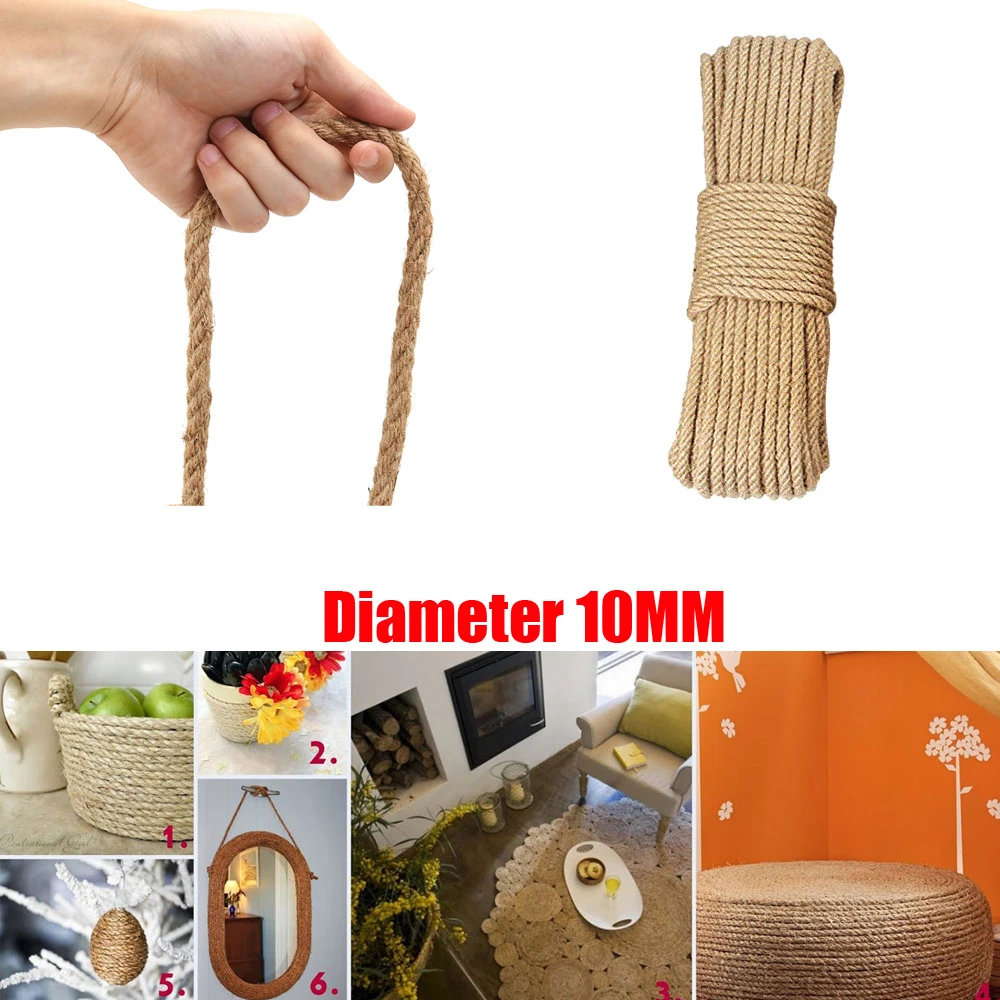 Nat bod intelligentie 10 Mm Dik Touw Sterke Natuurlijke Touw, Jute Touw Voor Ambachtelijke Touw/Krabpalen  Touw/Tuin Bundeling|Koorden| - AliExpress