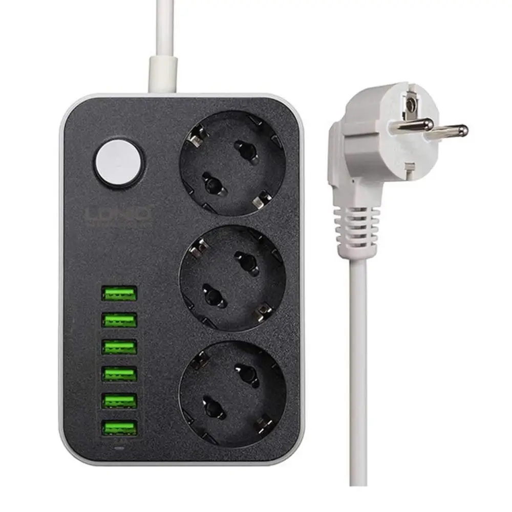 

Network filter 3-Outlet Surge Protector Power Strip with USB Charging 6 Ports 3.4A/17W, 5Ft Heavy Duty Extension Cord