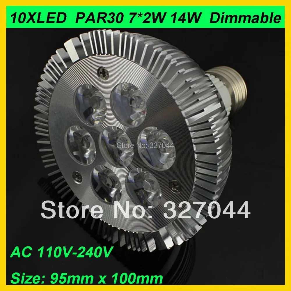 10X Epistar LED PAR 30 14W точечный светильник E27 110V 240V холодный белый теплый с регулируемой