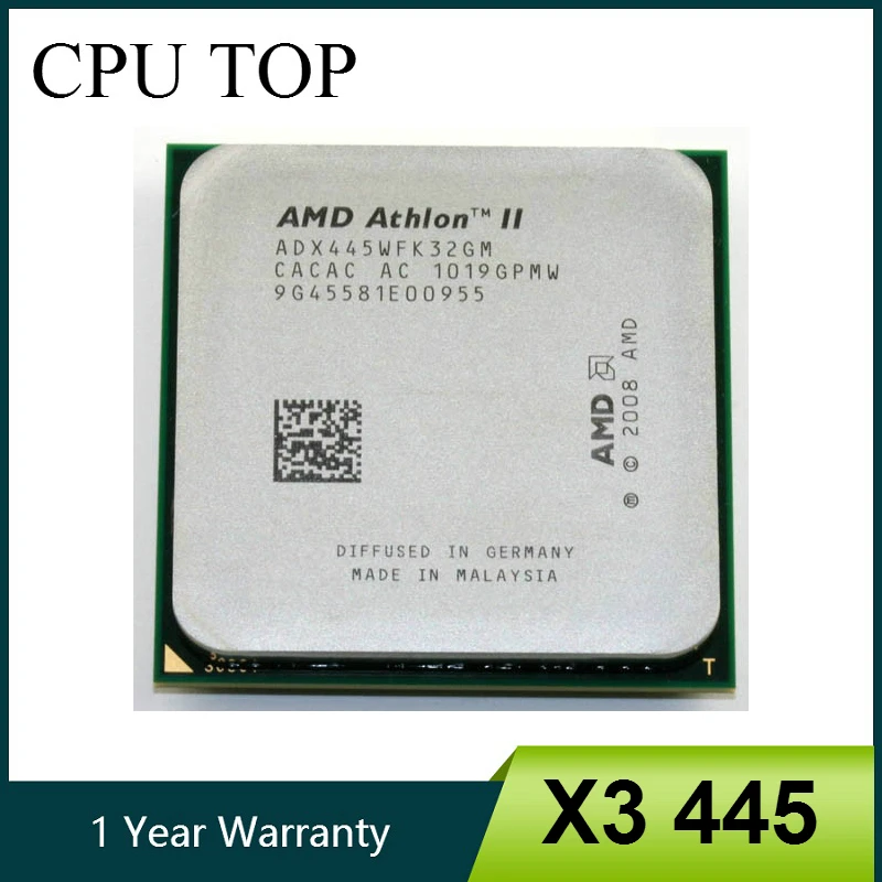 

Athlon II X3 445 3.1Ghz Triple-Core Processor Socket AM3 938-pin cpu
