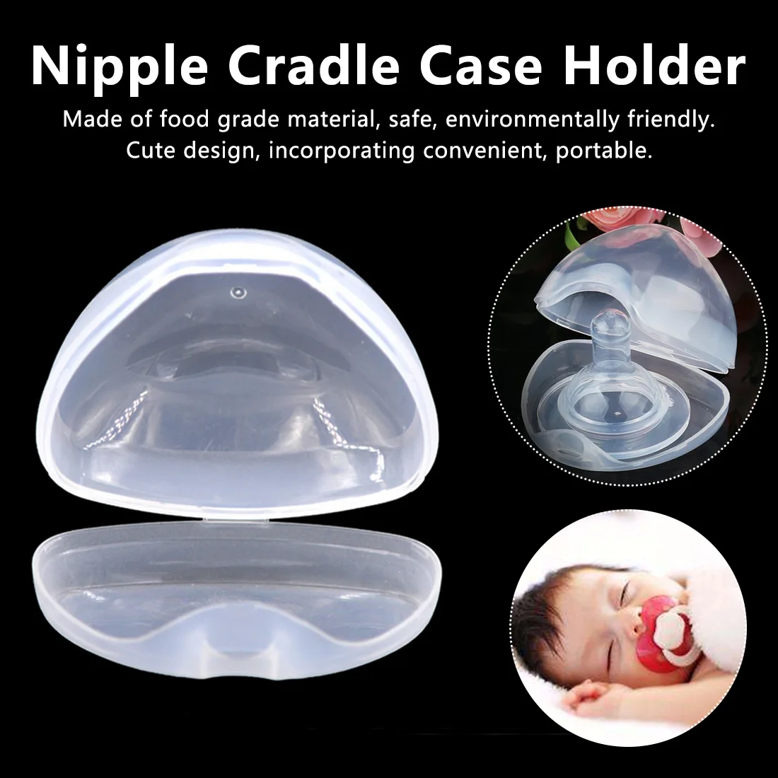 

Infant Pacifier Cradle Case Holder Soother Box Transparent Portable Baby Nipple Box Boy Girl