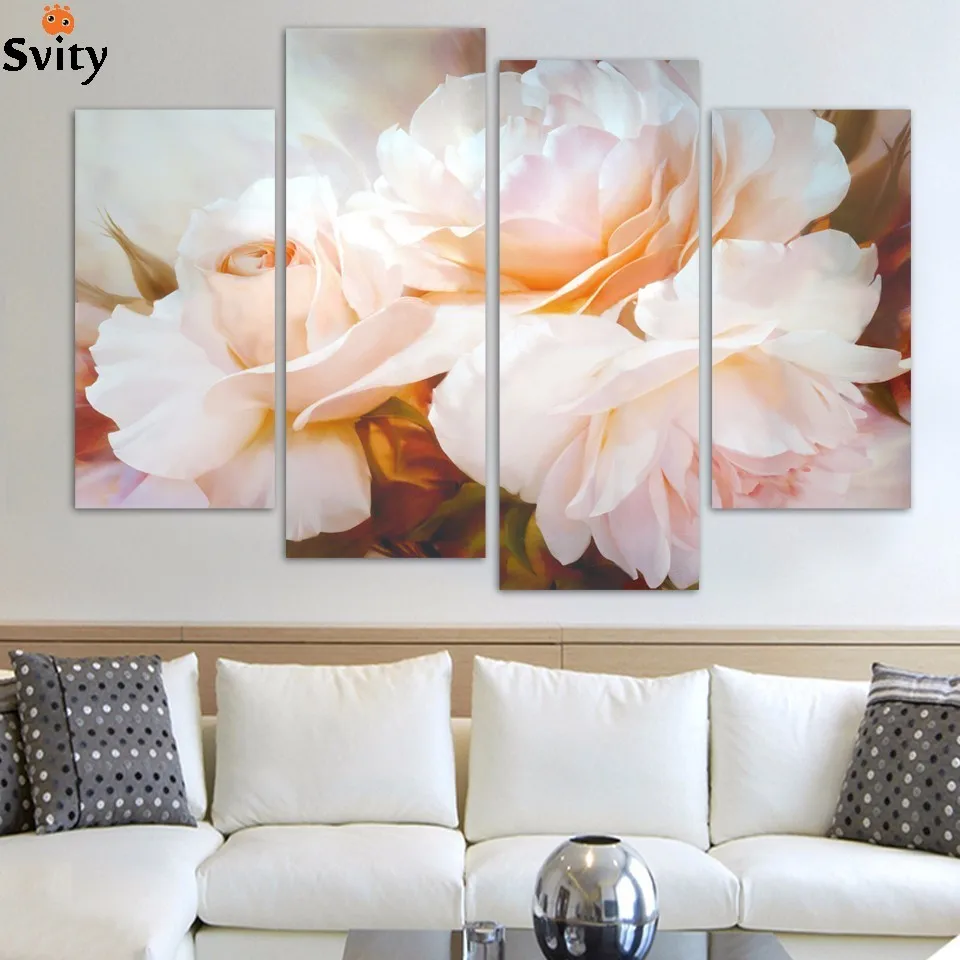 Clearance Sale 4 Panel Canvas Painting Print Picture Modern Art Large Wall Pictures For Living