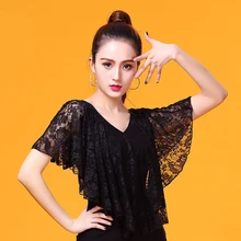 Модный современный кружевной топ с v-образным вырезом, сексуальная одежда для латинских танцев, Топ для женщин/девушек/леди, танцевальная одежда для взрослых YR0312