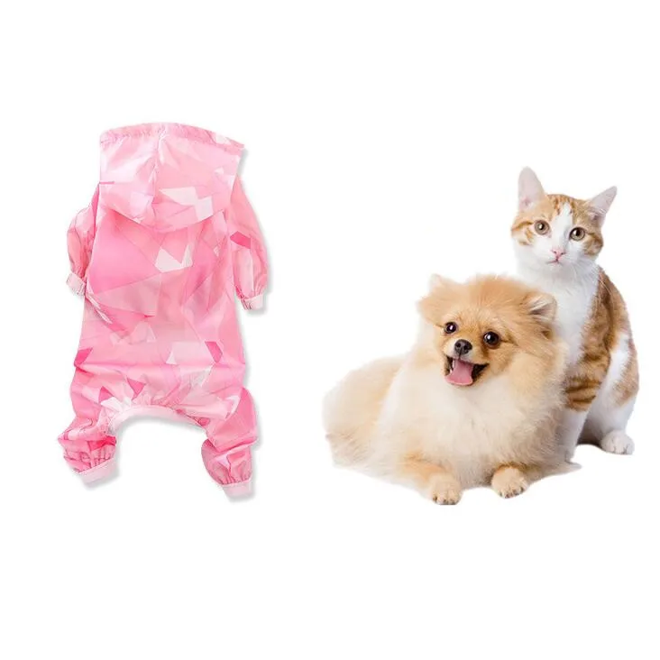 

Dog raincoat waterproof sun protection clothing summer new thin four feet raincoat Teddy Pet Dog Clothes for small dogs puppies