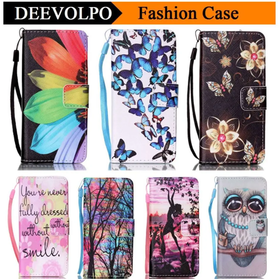 

DEEVOLPO Nice Painting Wallet Flip PU Leather Case For Apple iPhone 6 S iPhone6 Cool Stand Magnetic Lock Cover TPU holder D03Z