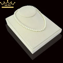 Новейшая демонстрация ювелирных изделий ожерелье кулон бежевый бархат манекен ожерелье держатель ювелирных изделий шоу