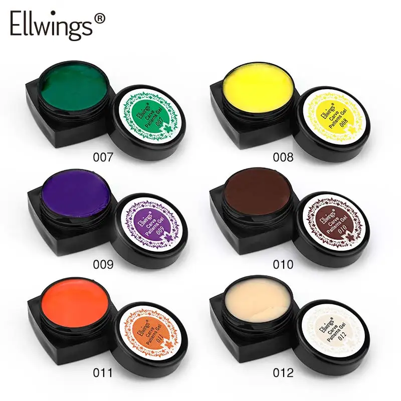 Ellwings 3D منحوتة أنماط هلام نقع معطلة جل Uv مسمار الفن النمذجة مانيكير DIY مشرق الألوان النحت مسمار الفن الديكور Ellwings 3D منحوتة أنماط هلام نقع معطلة جل Uv مسمار الفن النمذجة مانيكير DIY مشرق الألوان النحت مسمار الفن الديكور