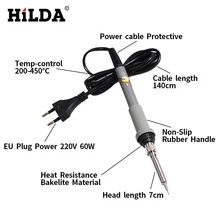 220 В 60 Вт европейская вилка термостатическая электрическая паяльная ручка регулируемая температура паяльник Сварка паяльные инструменты для ремонта