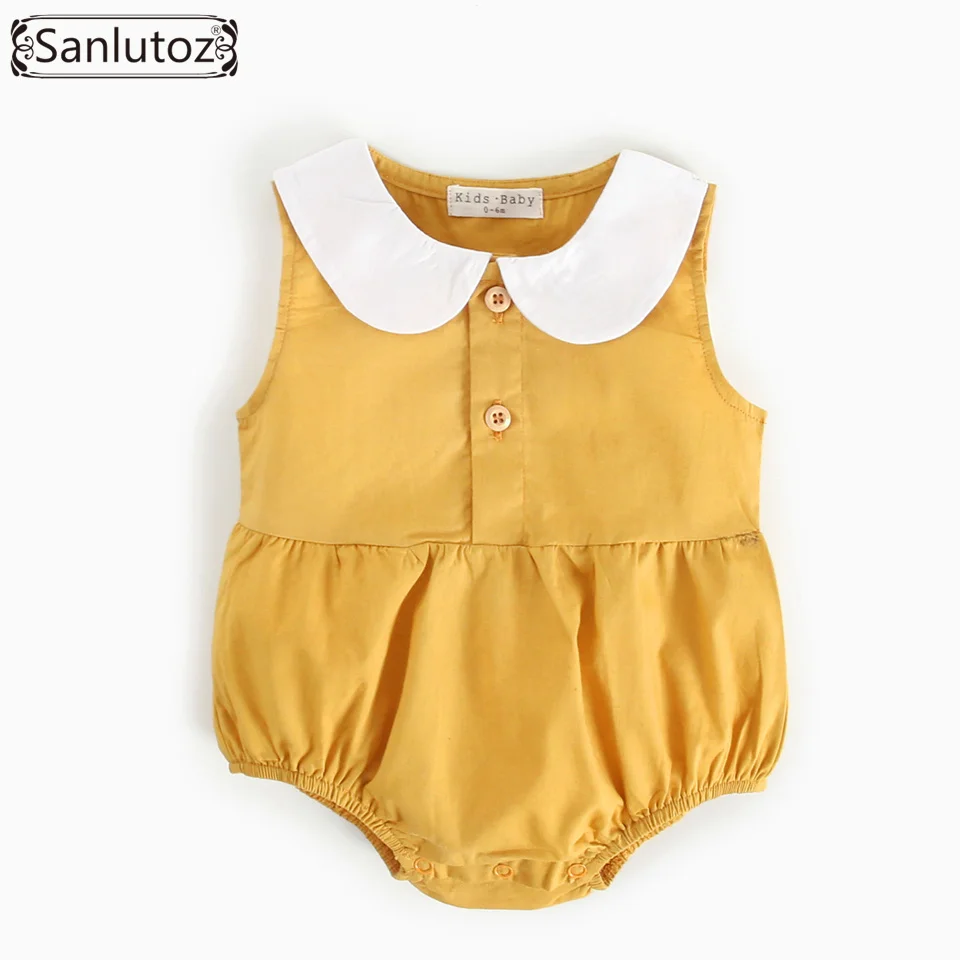 Sanlutoz/одежда для малышей Летняя Одежда для новорожденных девочек Детские боди из хлопка для малышей, костюм