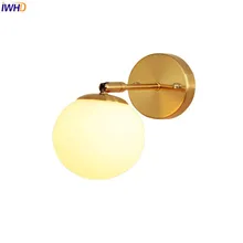 IWHD Nordic Glass Ball LED Wall Light Bathroom Mirror Beside Lamp Brass Copper Wall Lights Fixtures Wandlampen Arandelas IWHD Nordic Glass Ball LED Wall Light Bathroom Mirror Beside Lamp Brass Copper Wall Lights Fixtures Wandlampen Arandelas
